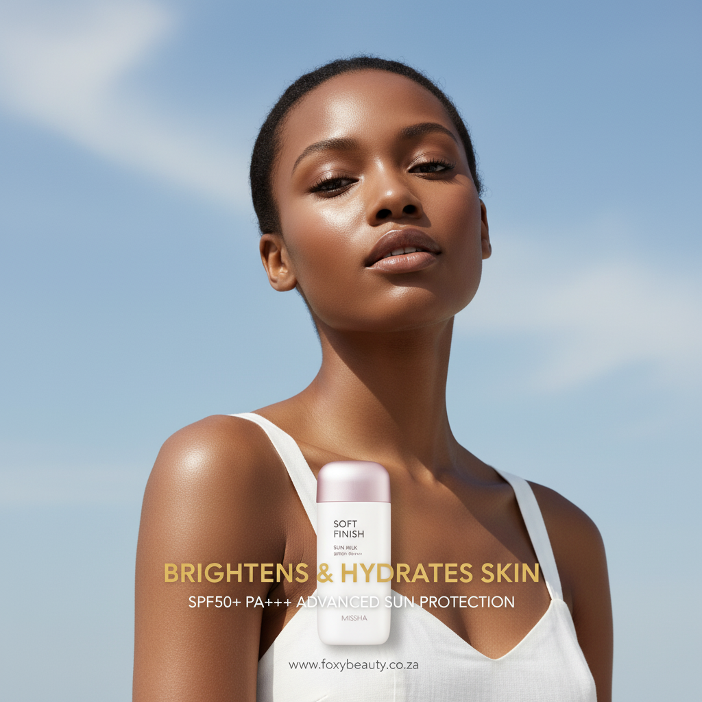 Missha Soft Finish Sun Milk SPF50+ PA+++ in South Africa — soft-matte daily sunscreen for face; lightweight milk texture