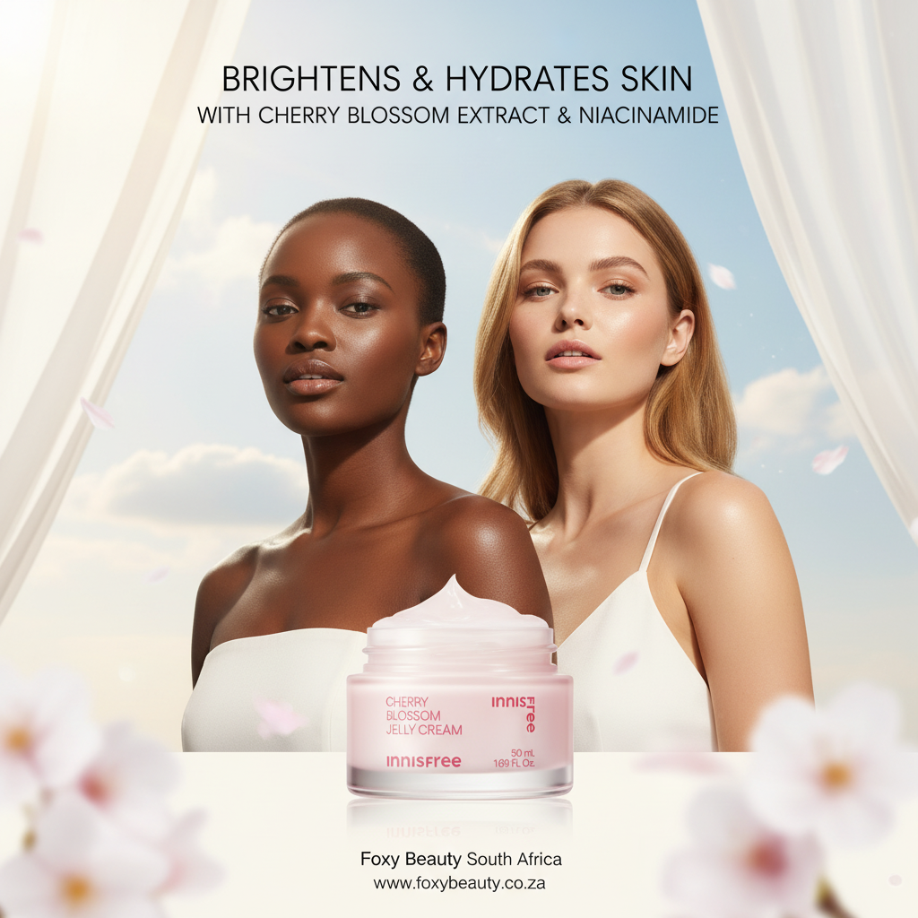 Innisfree Cherry Blossom Glow Jelly Cream — South Africa; lightweight jelly moisturiser for dewy, hydrated skin