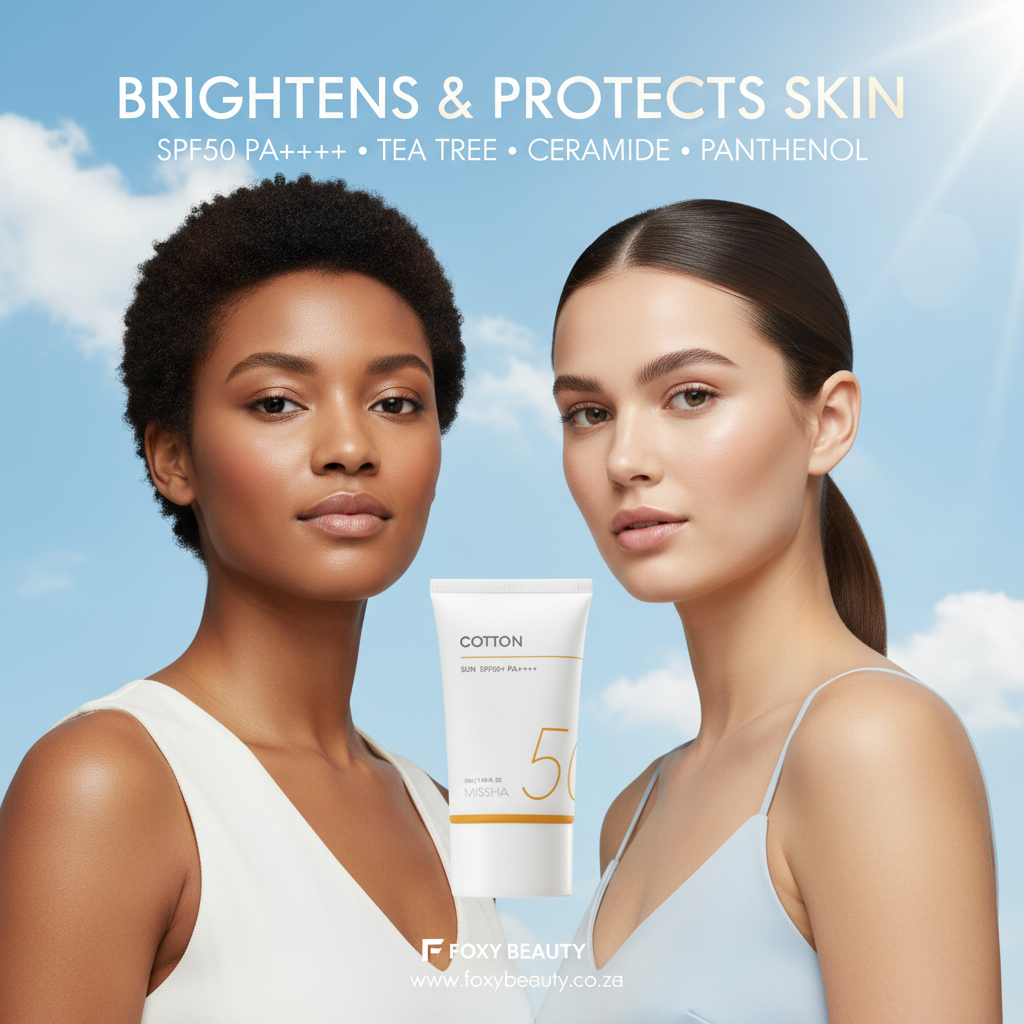 Missha Cotton Sun SPF50+ PA++++ All Around Safe Block — South Africa; soft-matte daily sunscreen visual