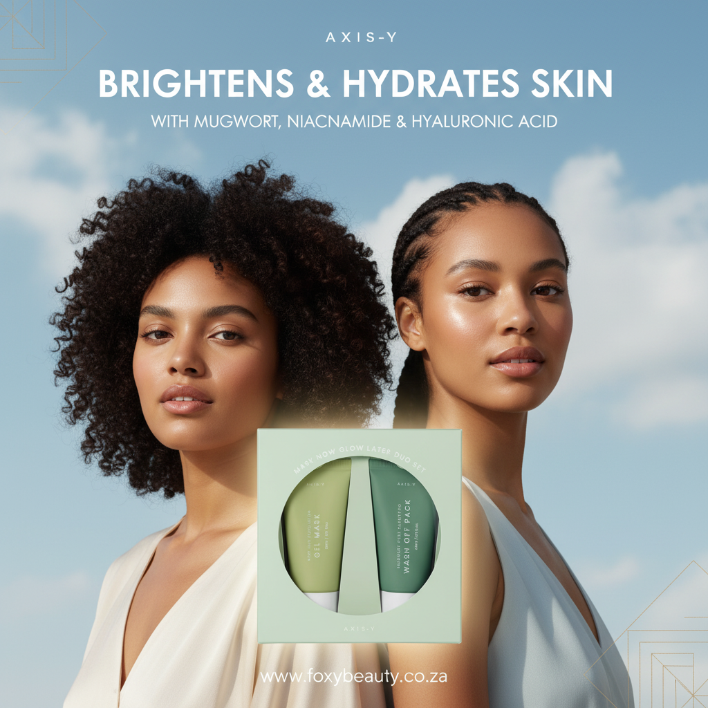 Axis-Y Mask Now Glow Later Duo Set — South Africa; mugwort, niacinamide & hyaluronic acid glow duo