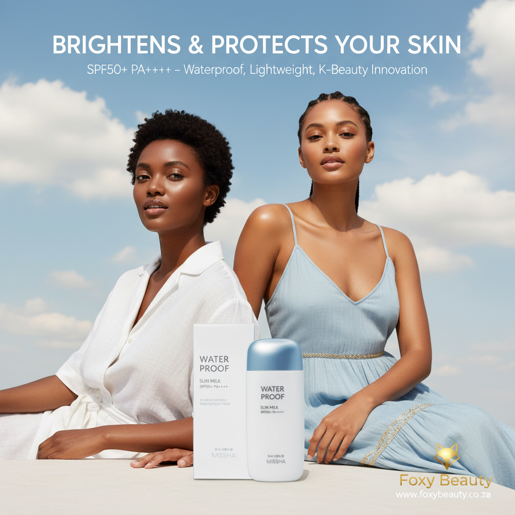 Missha All Around Safe Block Waterproof Sun Milk SPF50+ PA++++ — South Africa beauty visual, waterproof SPF50+ sunscreen
