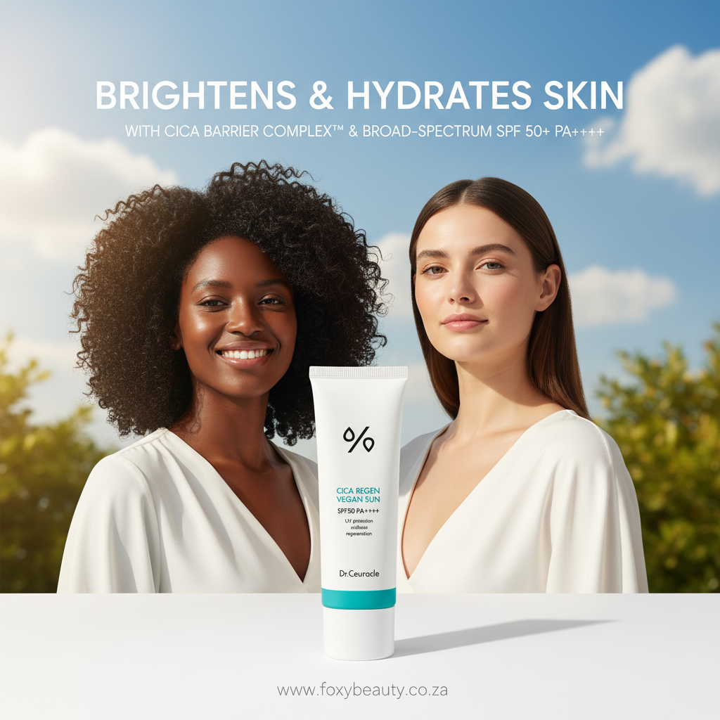 Dr Ceuracle CICA Vegan Sun SPF 50+ PA++++ — fresh, modern South African lifestyle visual