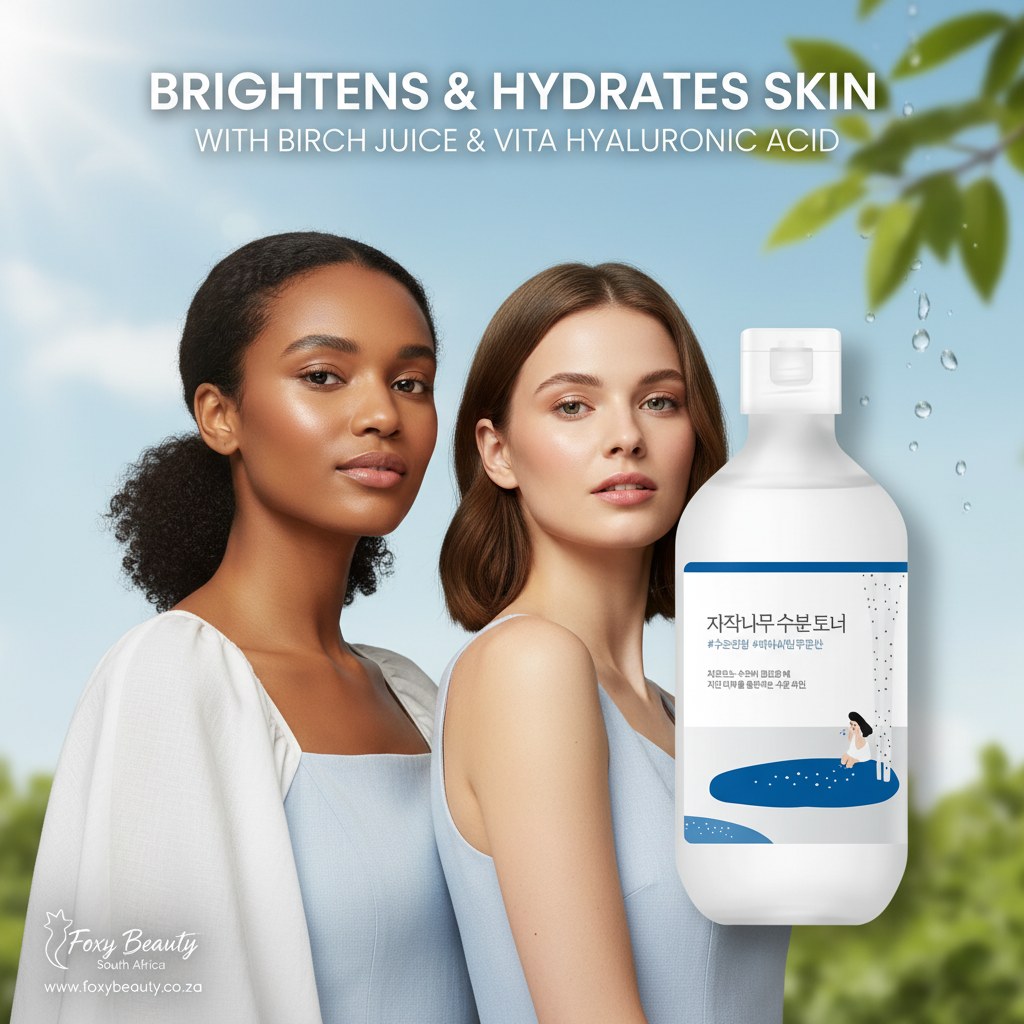 Round Lab birch juice toner bottle, lightweight hydrating Korean toner