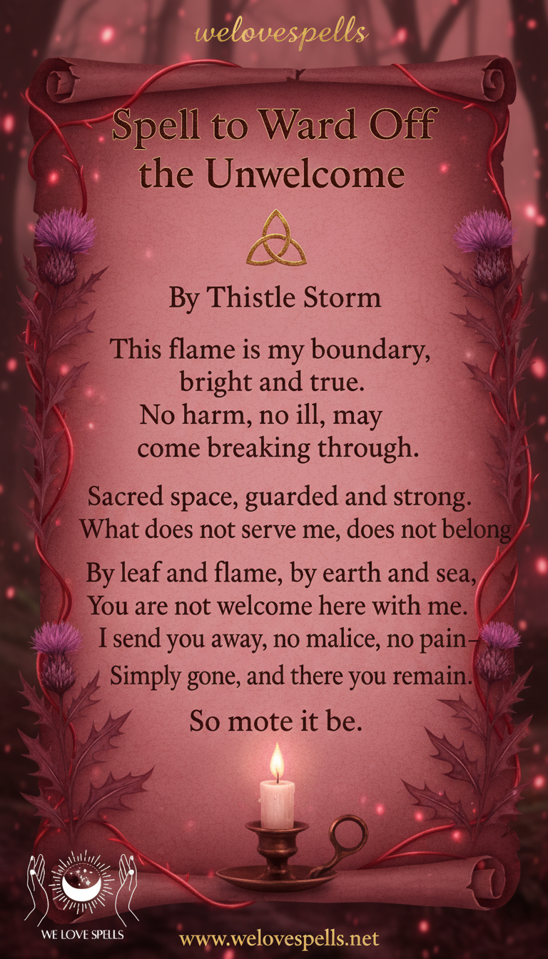 Burning candle ritual with protective energy