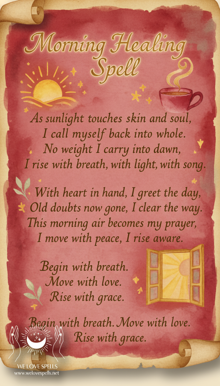 peaceful morning meditation aura healing spell