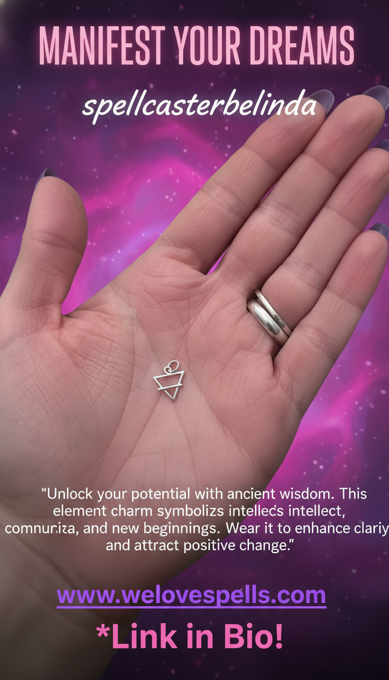 Alchemical Silver Pendant close-up – Earth elemental jewelry