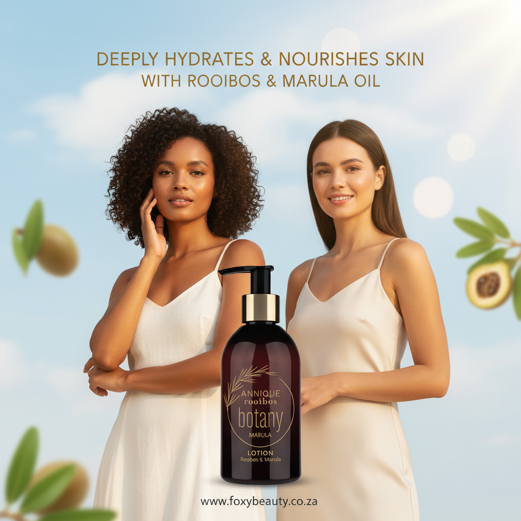 Annique Botany Rooibos and Marula Lotion bottle and packaging