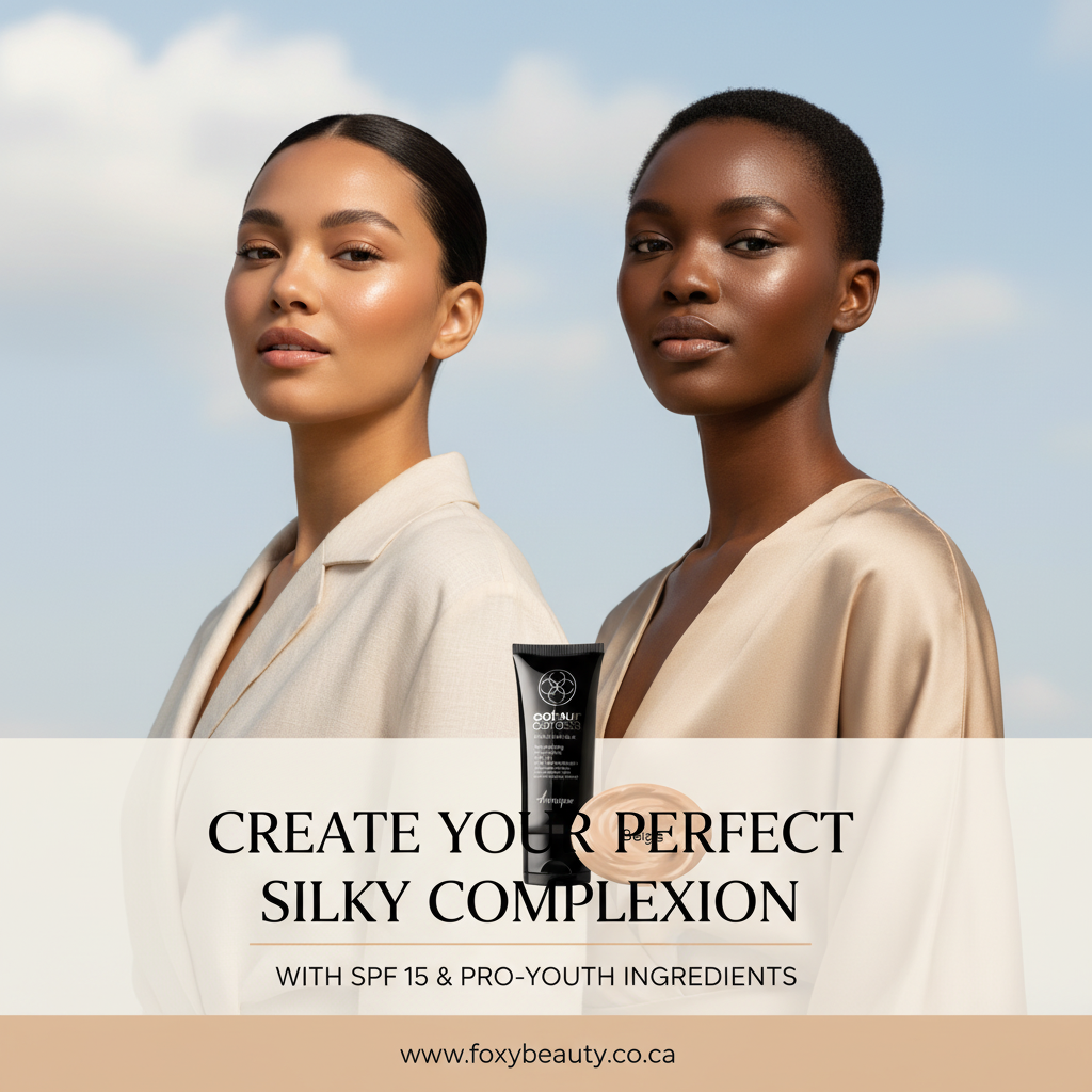 Product visual 1 showing Annique Feels Like Silk Foundation in beige tone