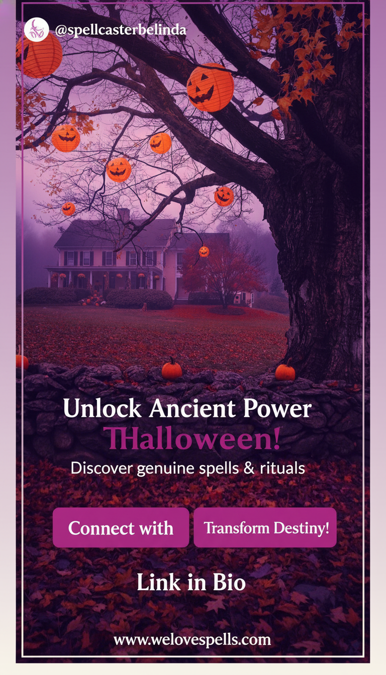 Samhain witchy ritual under the moonlight