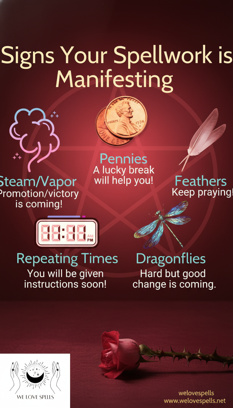 steam rising symbolizing successful spell manifestation