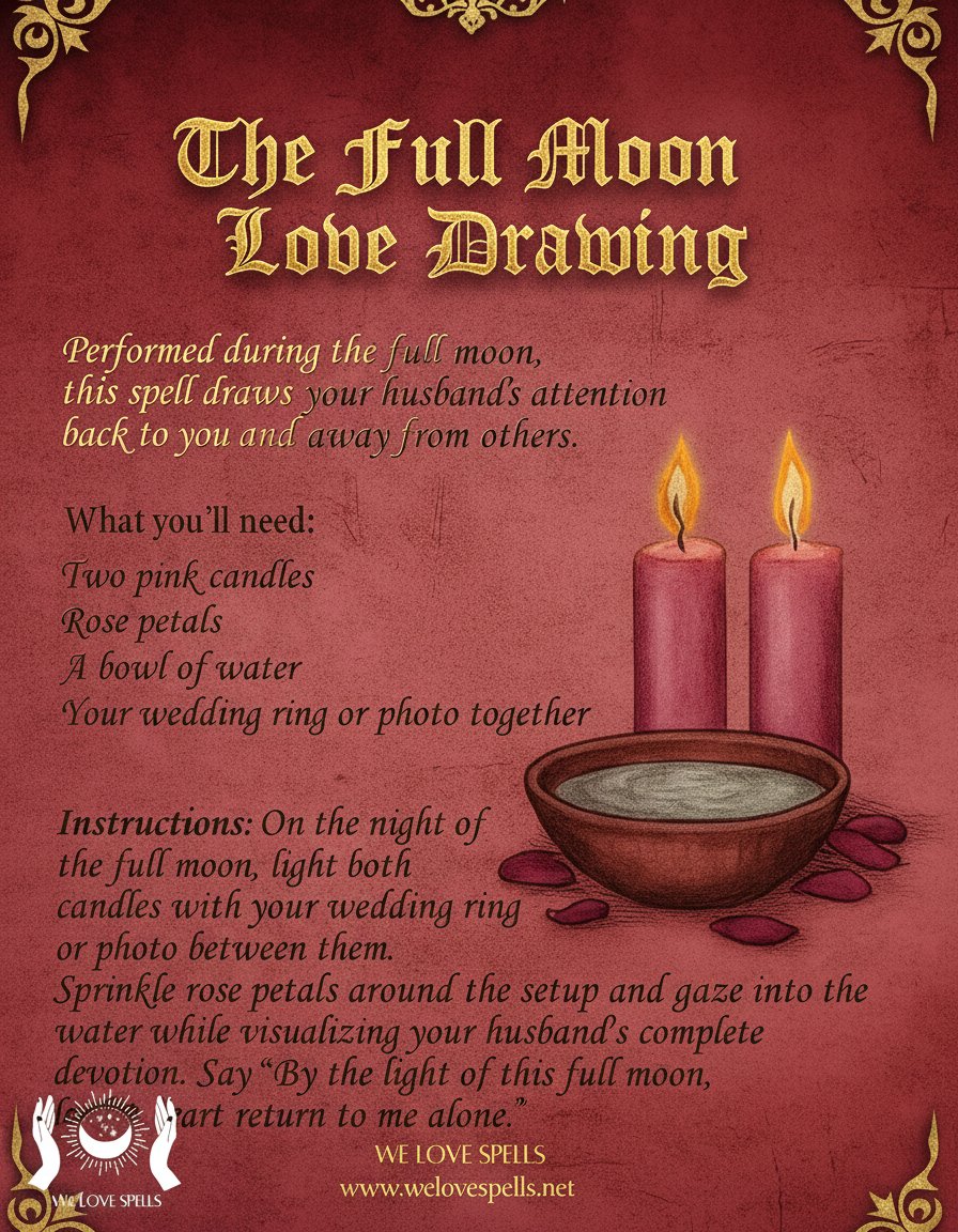 Full Moon Love Drawing Ritual Setup - Lunar Energy Manifestation