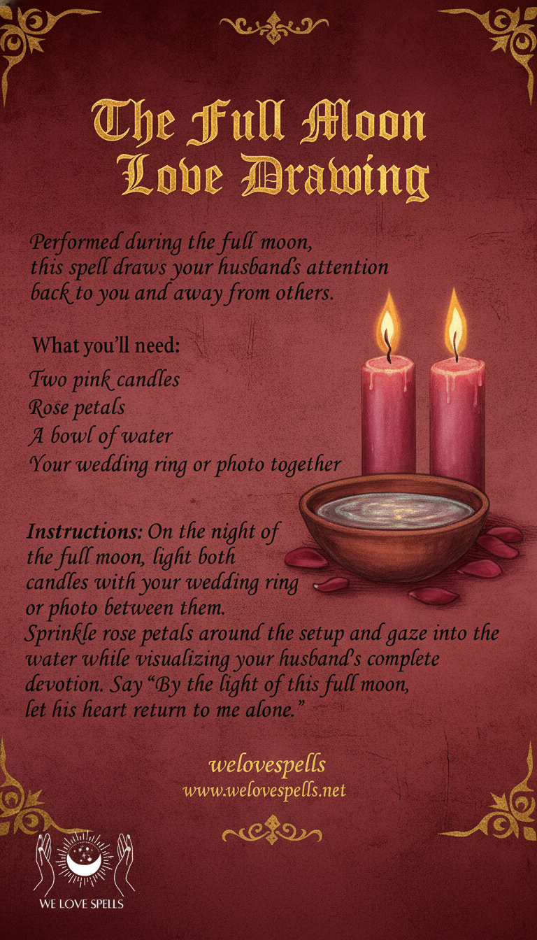 Full Moon Love Spell Candle Manifestation Setup