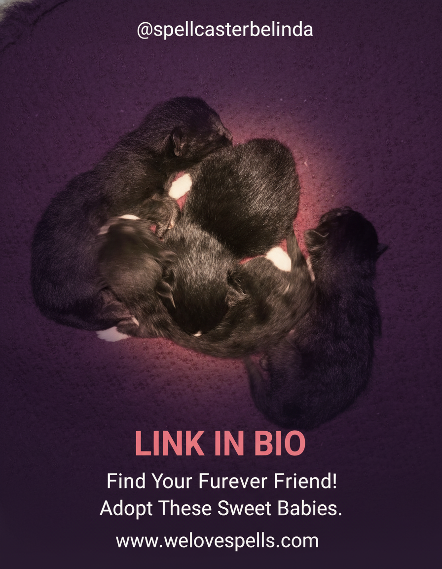 Luna the black cat and her newborn kittens Luna the black cat and her newborn kittens