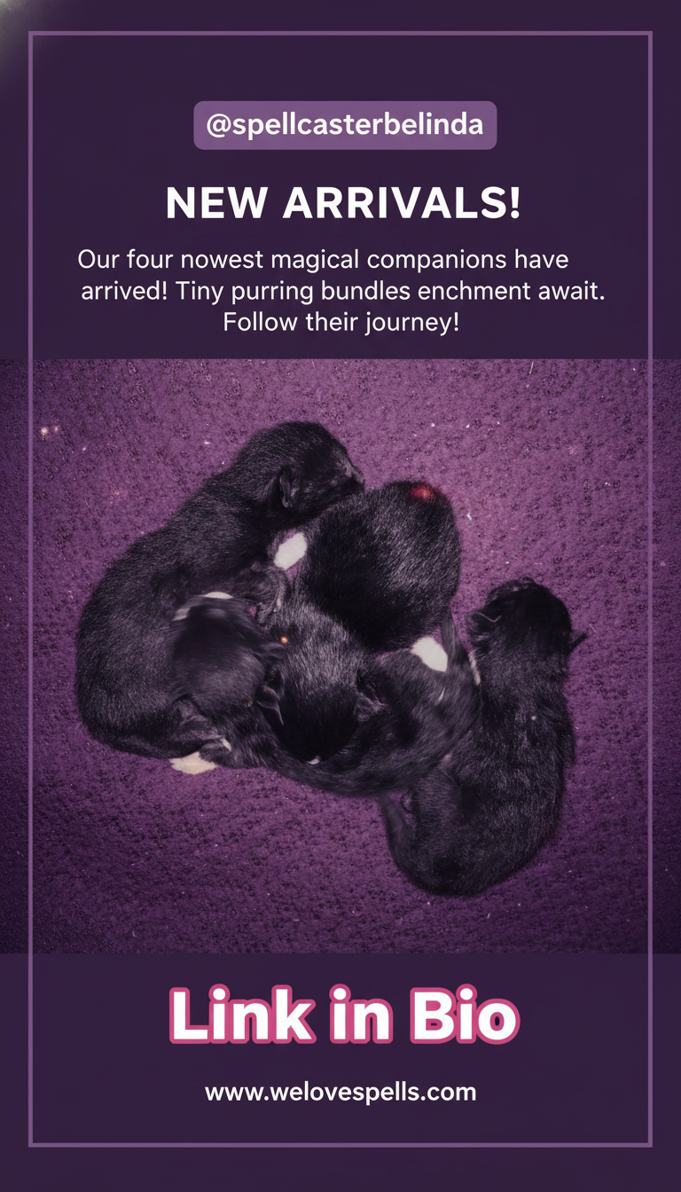 Sweet black kittens with Luna