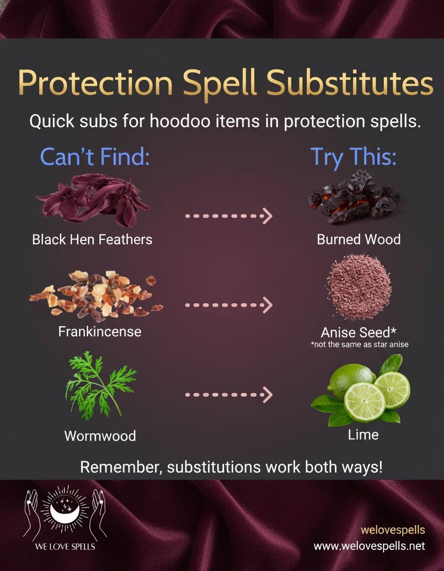 Hoodoo spellwork herbs and substitutes