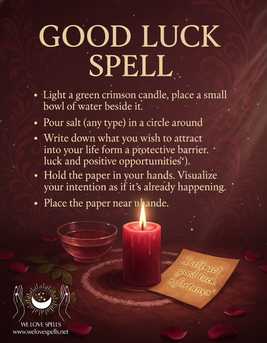 good luck spell candle ritual for attracting success and positive energy