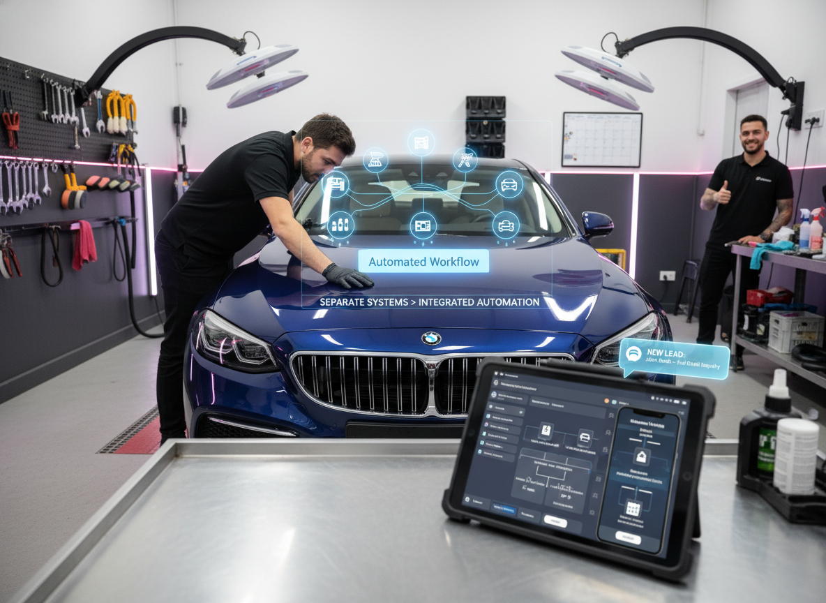 Car detailing automation flow Car detailing automation flow