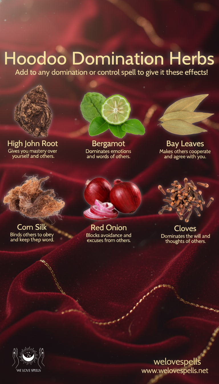 Performing a domination spell ritual under candlelight