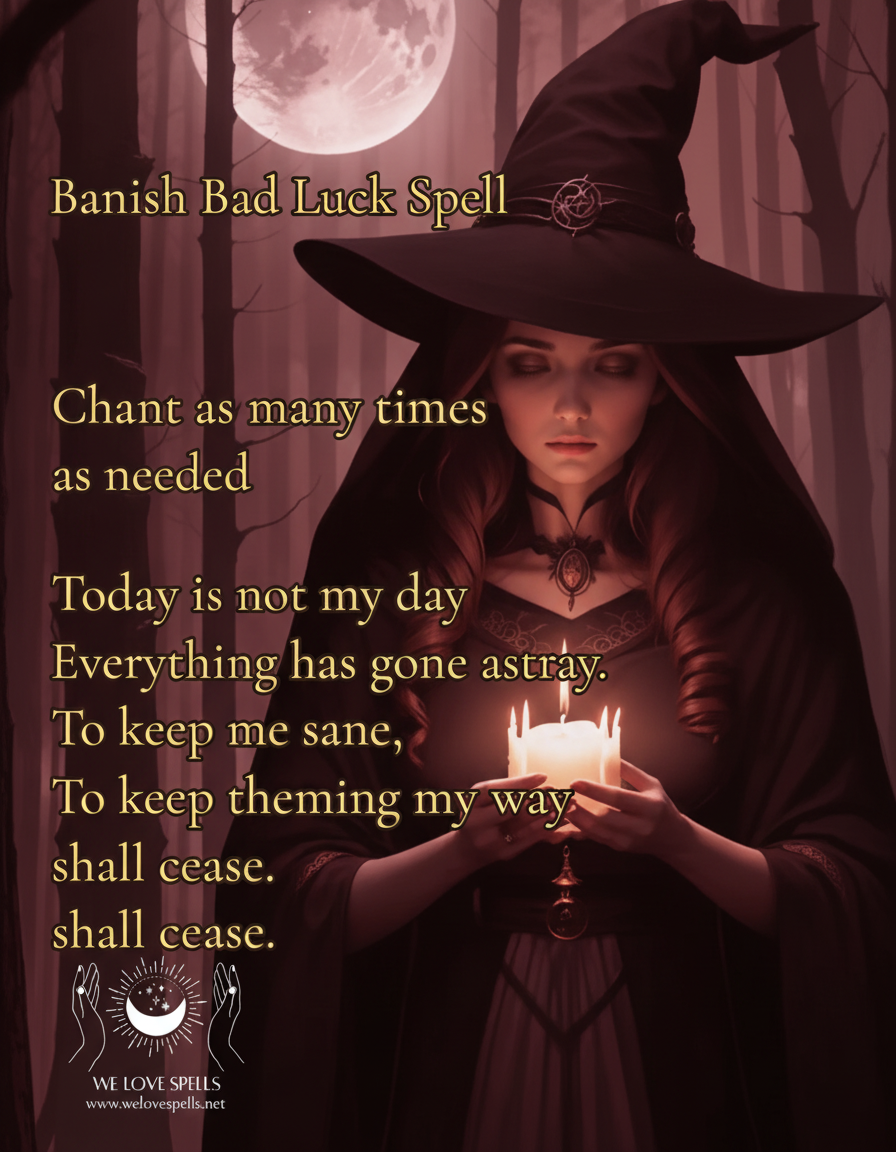banish bad luck ritual candle with positive energy