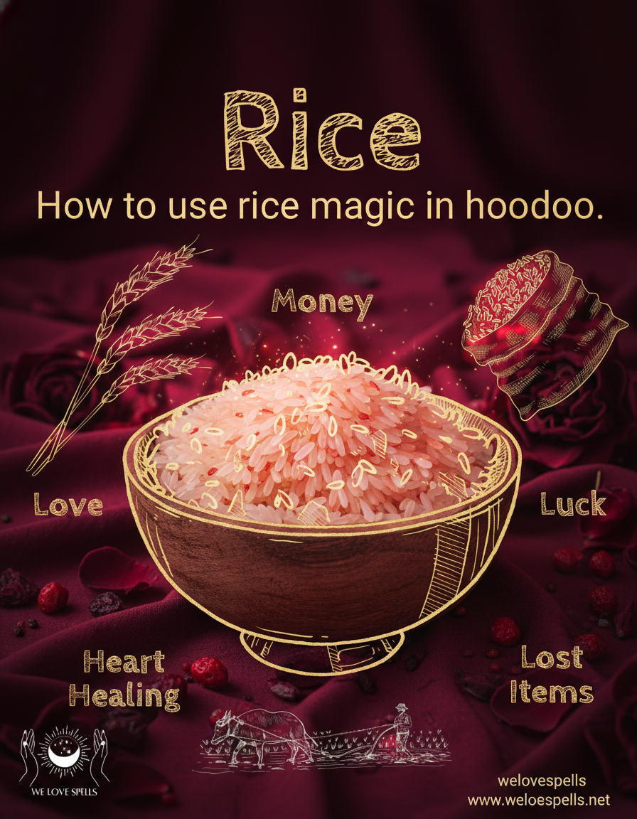Rice Magick prosperity and love spells in Hoodoo