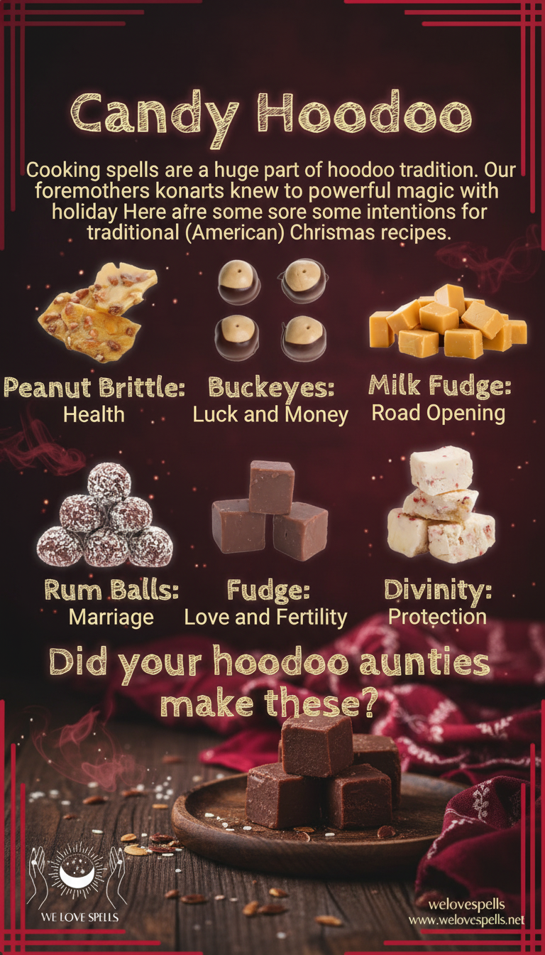 Traditional holiday candies infused with Hoodoo intentions