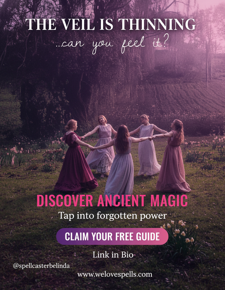 Mystical Samhain altar with candles and pumpkins