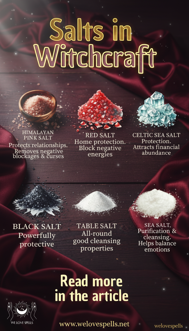 Witch casting protective salt circle Sprinkling salt in protective circle