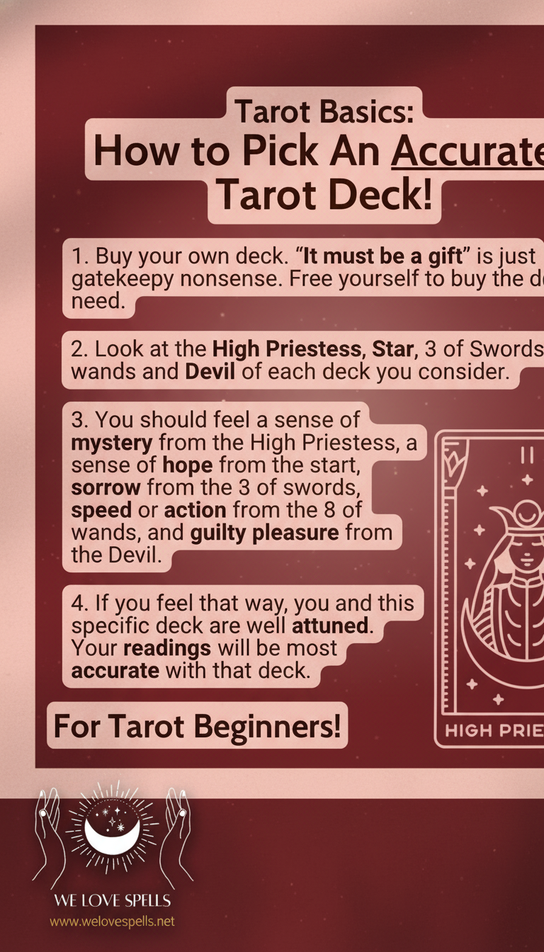 Advanced tarot practitioner connecting with a new deck