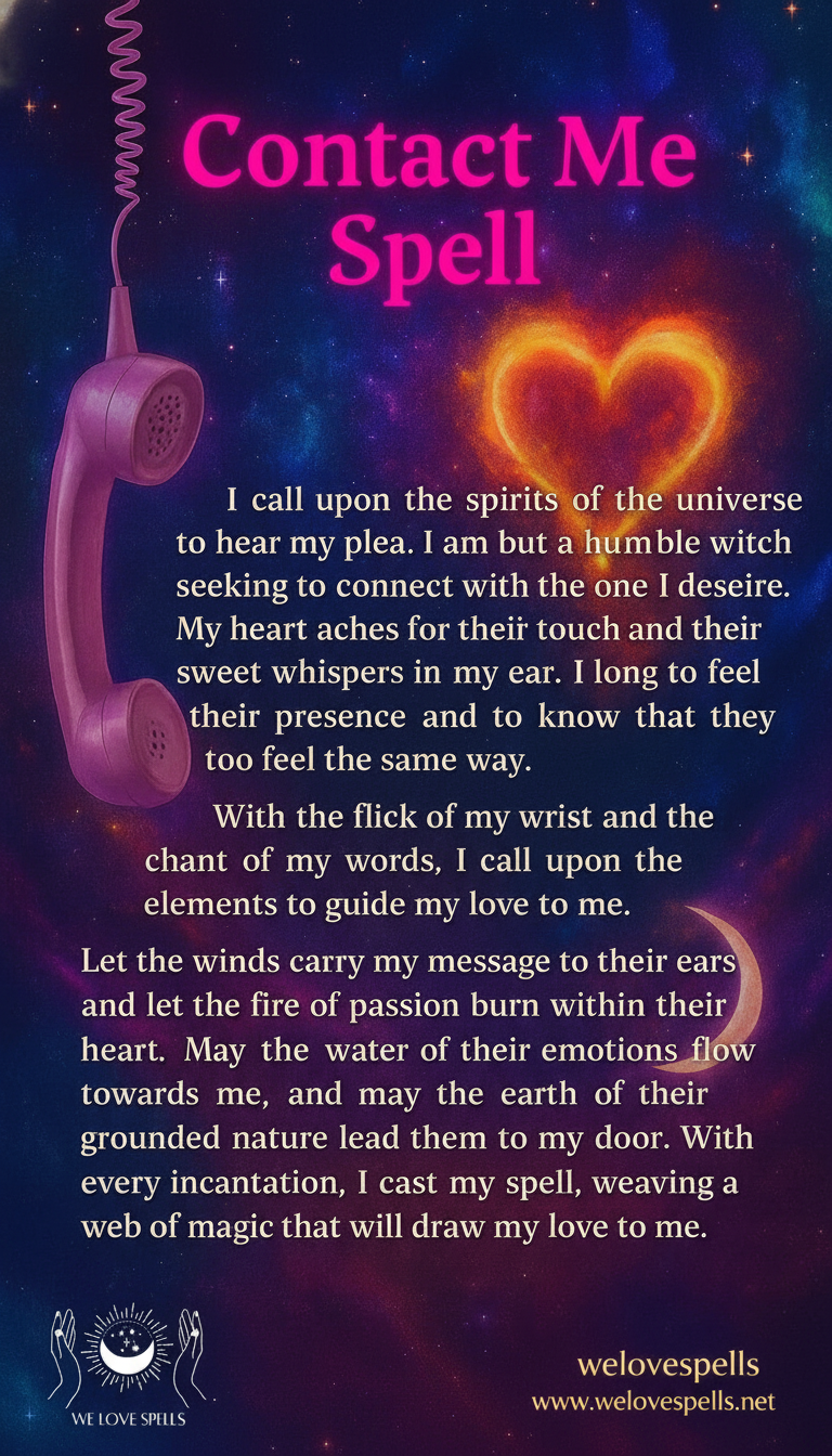 Contact Me Spell ritual preparation candles and cleansing energy