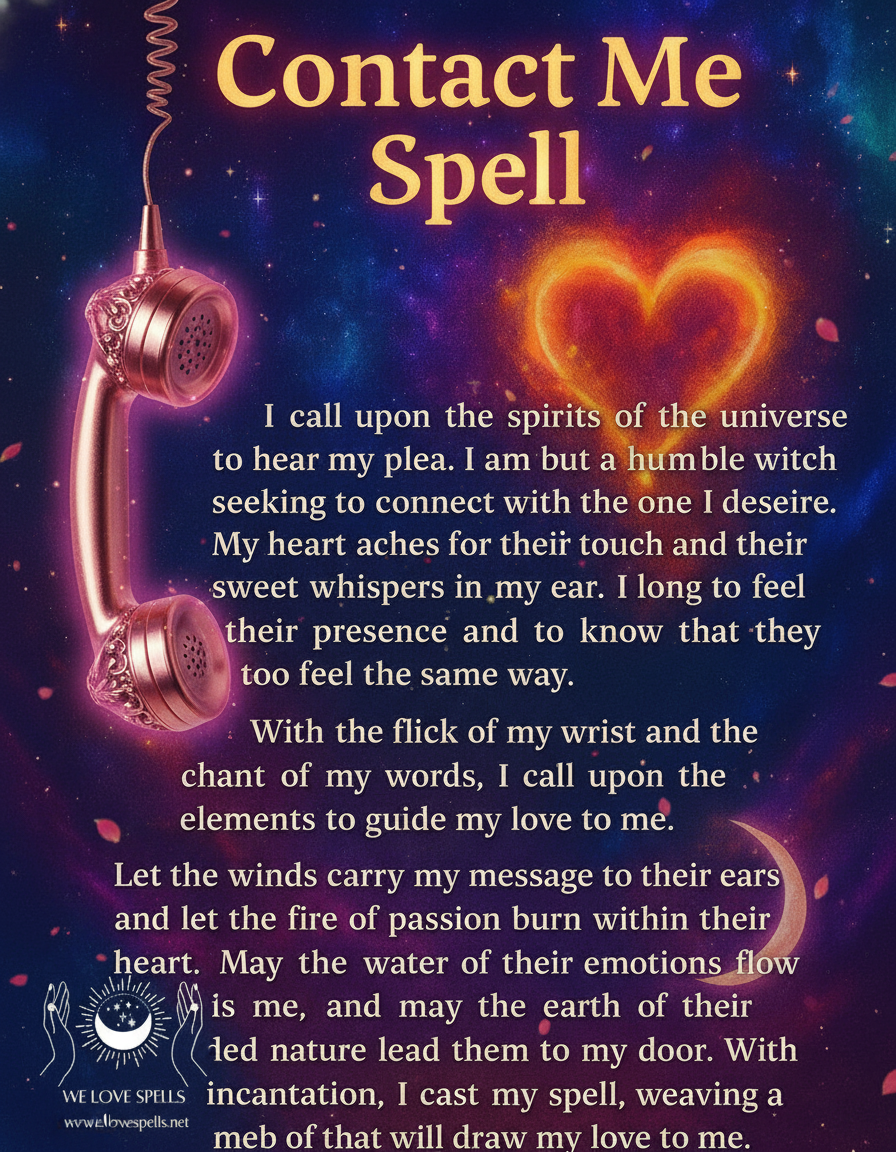 Powerful Contact Me Spell ritual candle and contact energy visualization