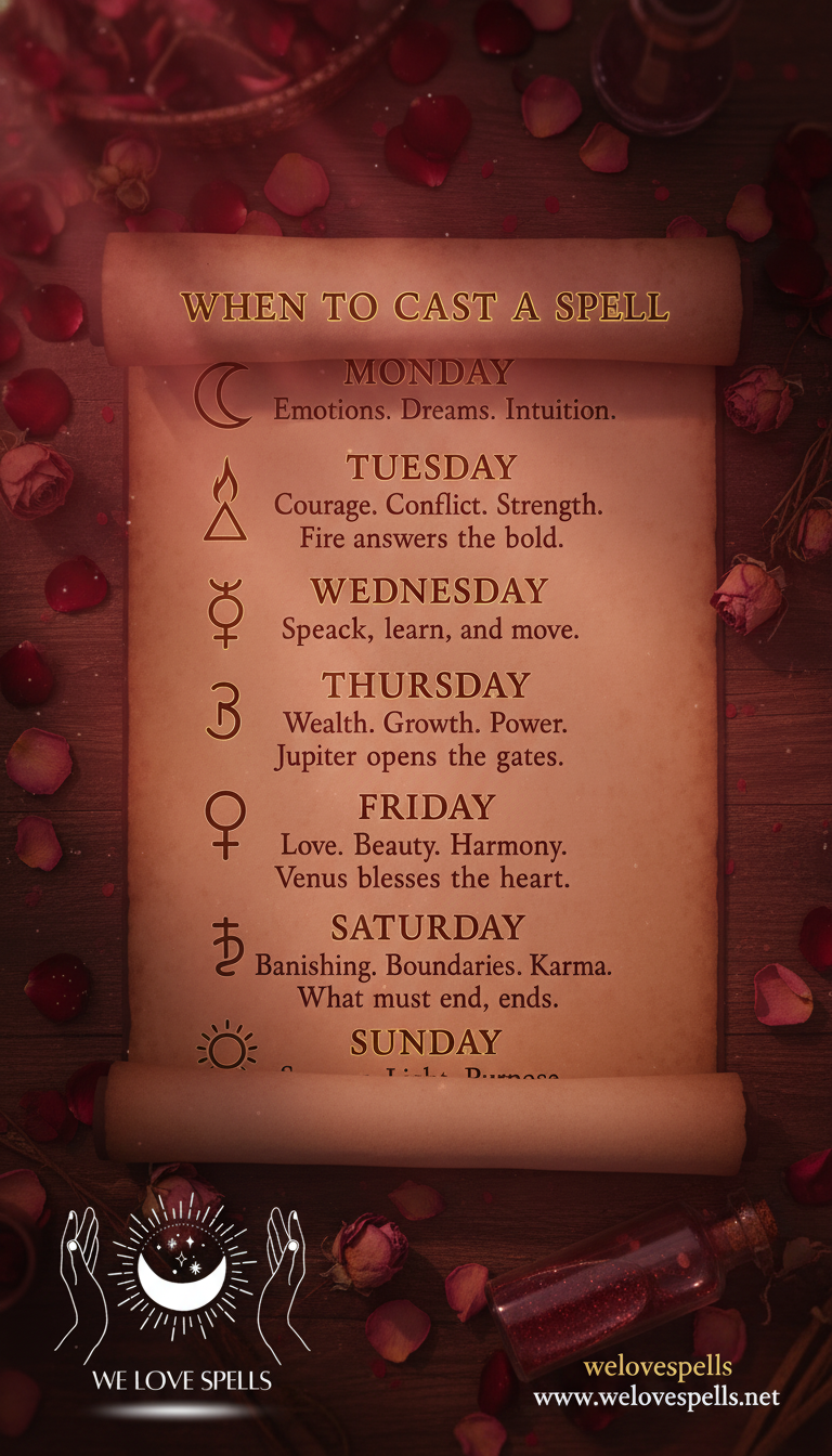 Different moon phases for spell casting