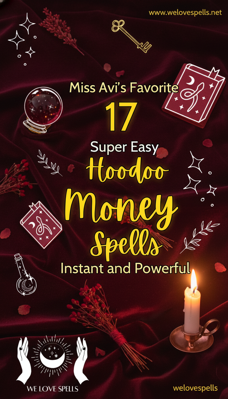 Traditional Hoodoo prosperity candles and ritual tools