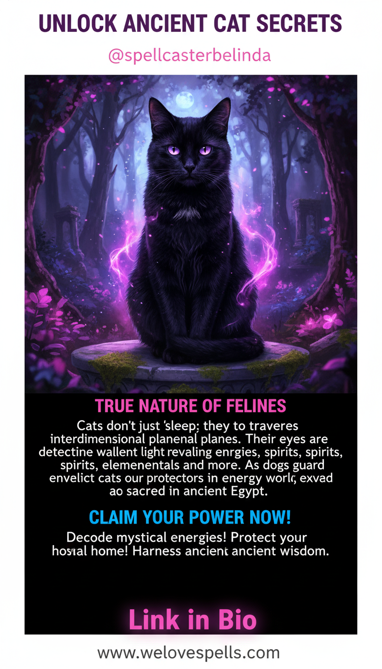 Witch with her cat creating protective Samhain energy