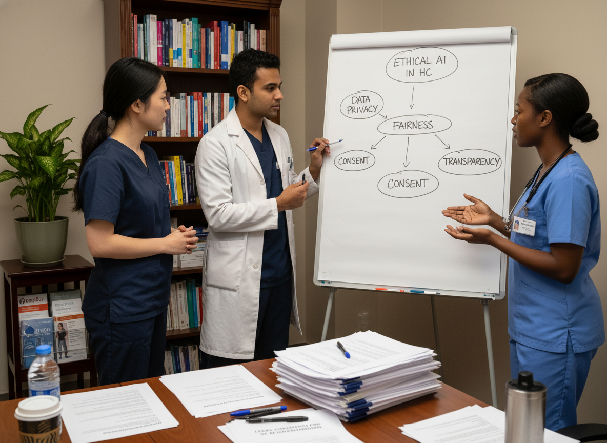 Graph showing improved patient satisfaction scores and reduced operational costs before and after conversational AI implementation. Graph showing improved patient satisfaction scores and reduced operational costs before and after conversational AI implementation.