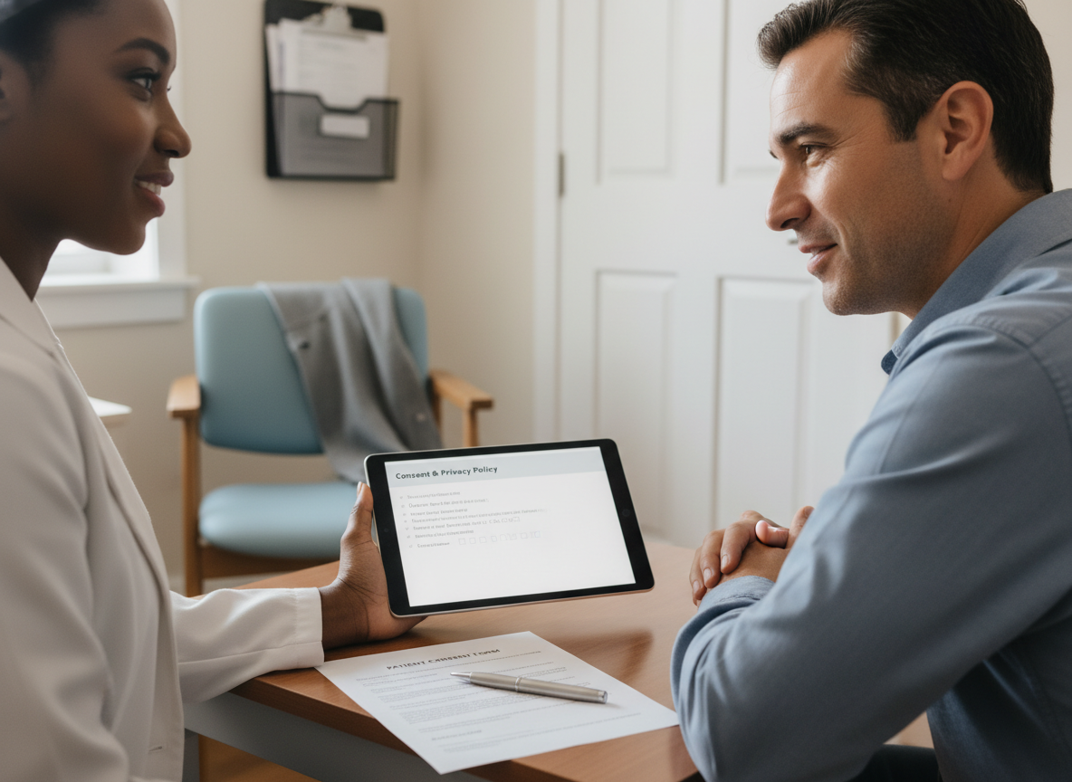 Diagram illustrating the various ethical considerations in healthcare AI, such as data privacy, fairness, and transparency. Diagram illustrating the various ethical considerations in healthcare AI, such as data privacy, fairness, and transparency.