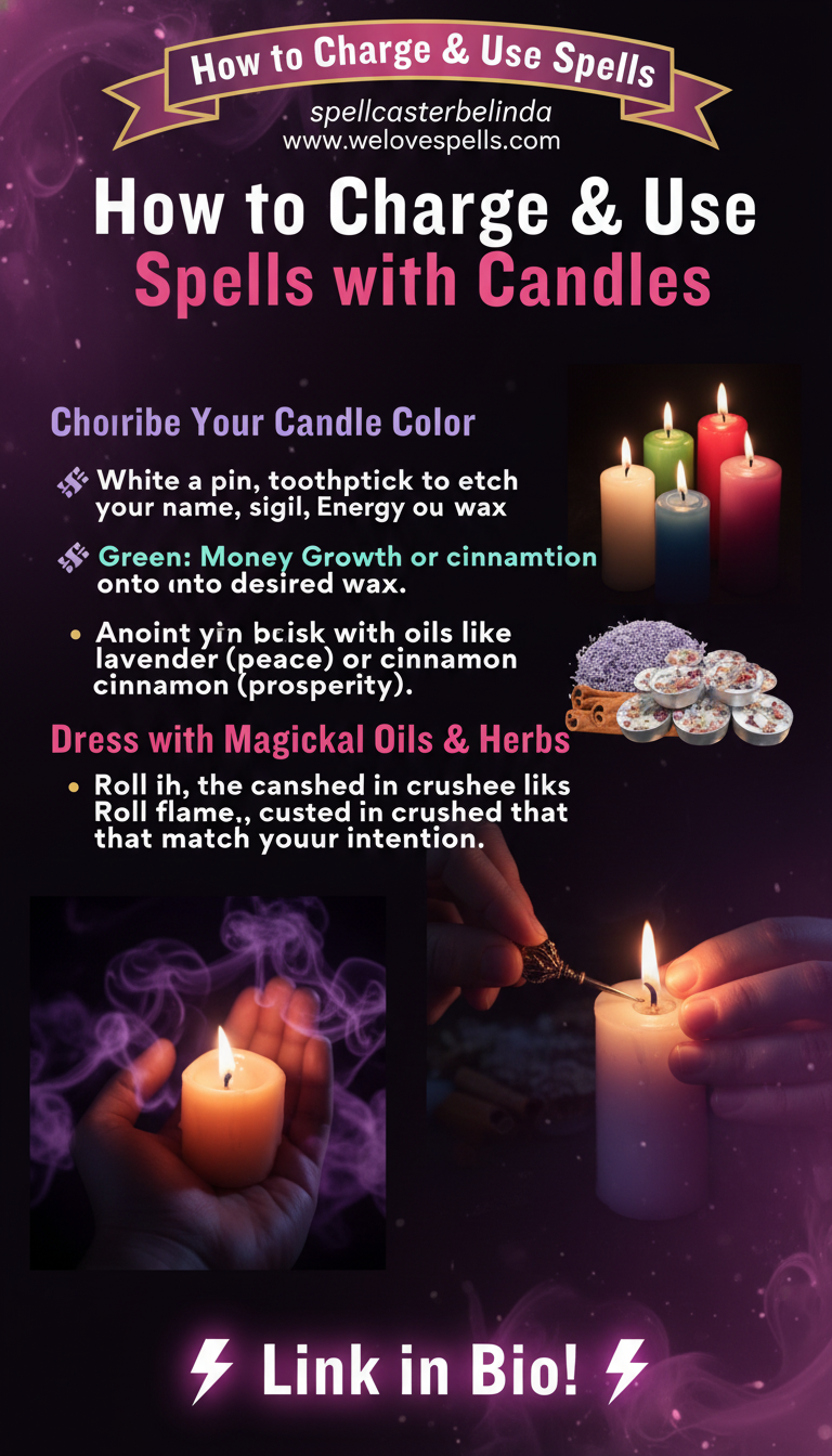Candle magick for beginners setup with herbs and incense