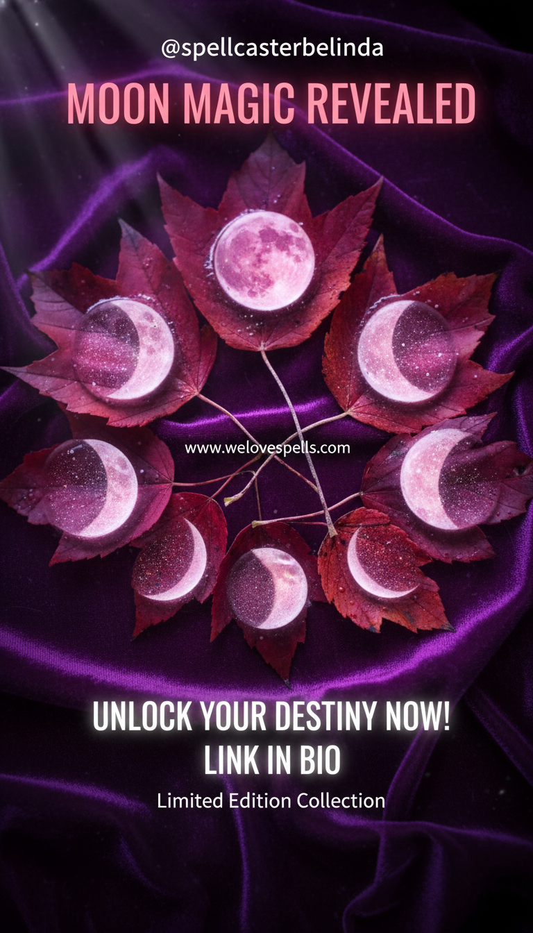 Witch performing Samhain Eve rituals surrounded by candles and crystals