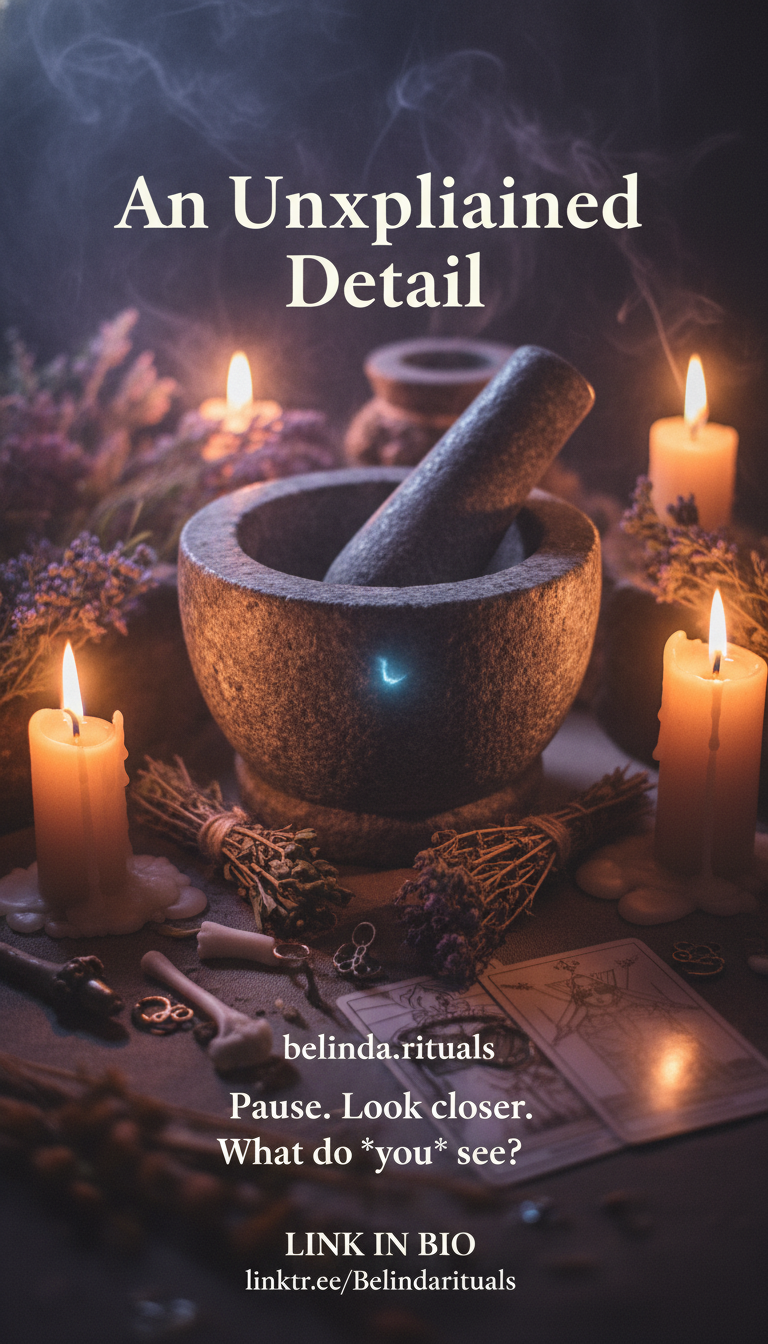 Mystical blue light or energy orb captured during altar ritual