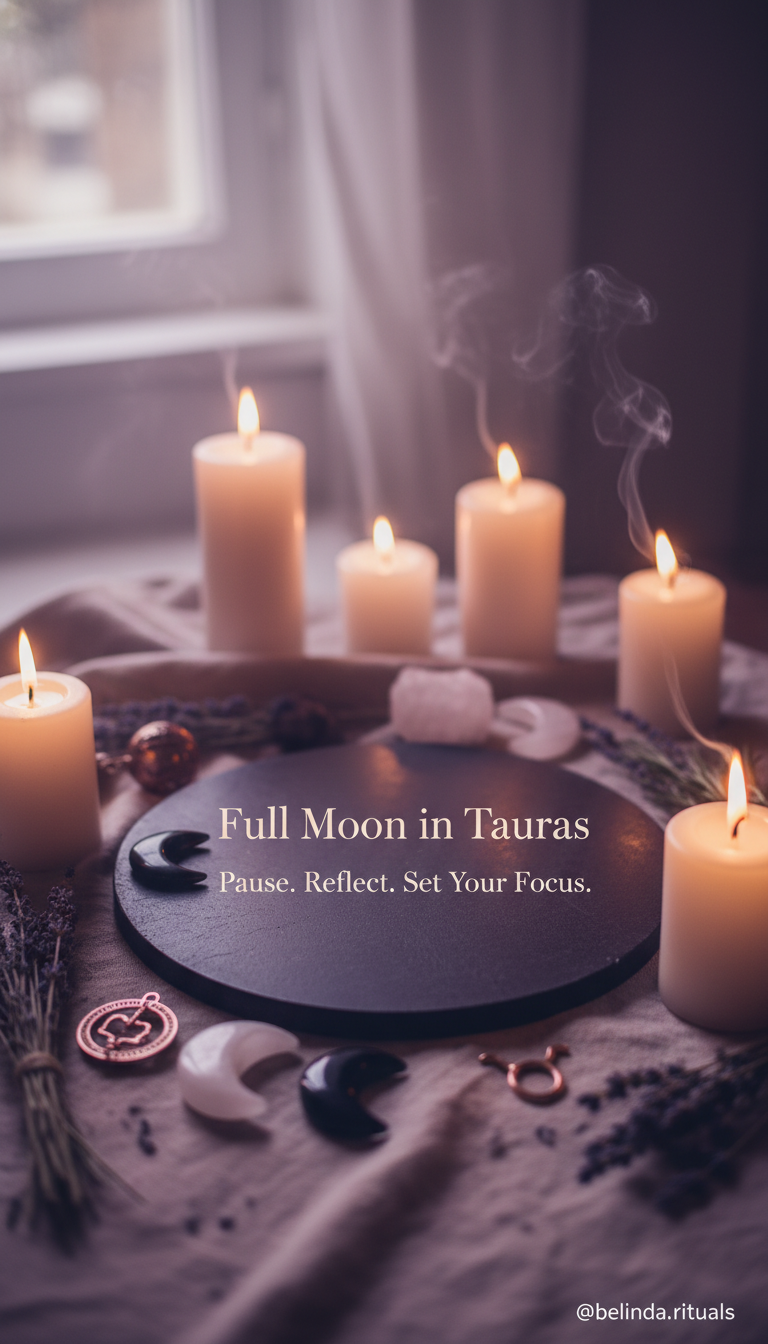 Manifestation Ritual Setup with Taurus Full Moon Energy