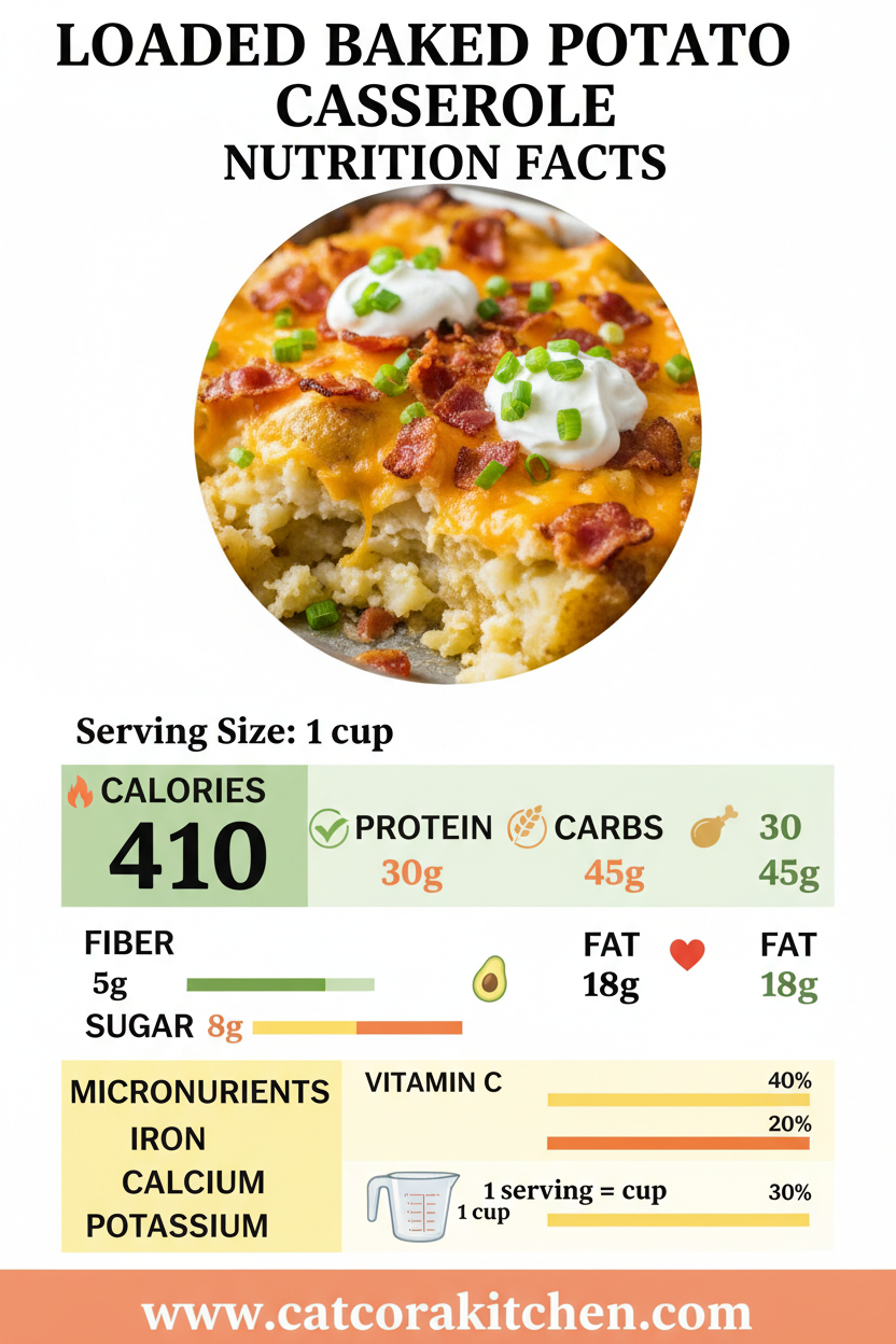Loaded baked potato casserole nutritional information