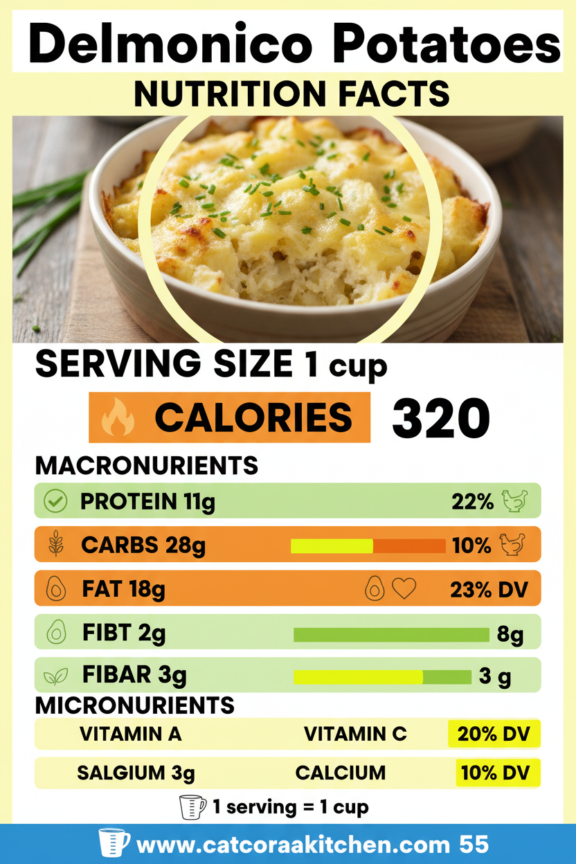 Delmonico potatoes nutritional information