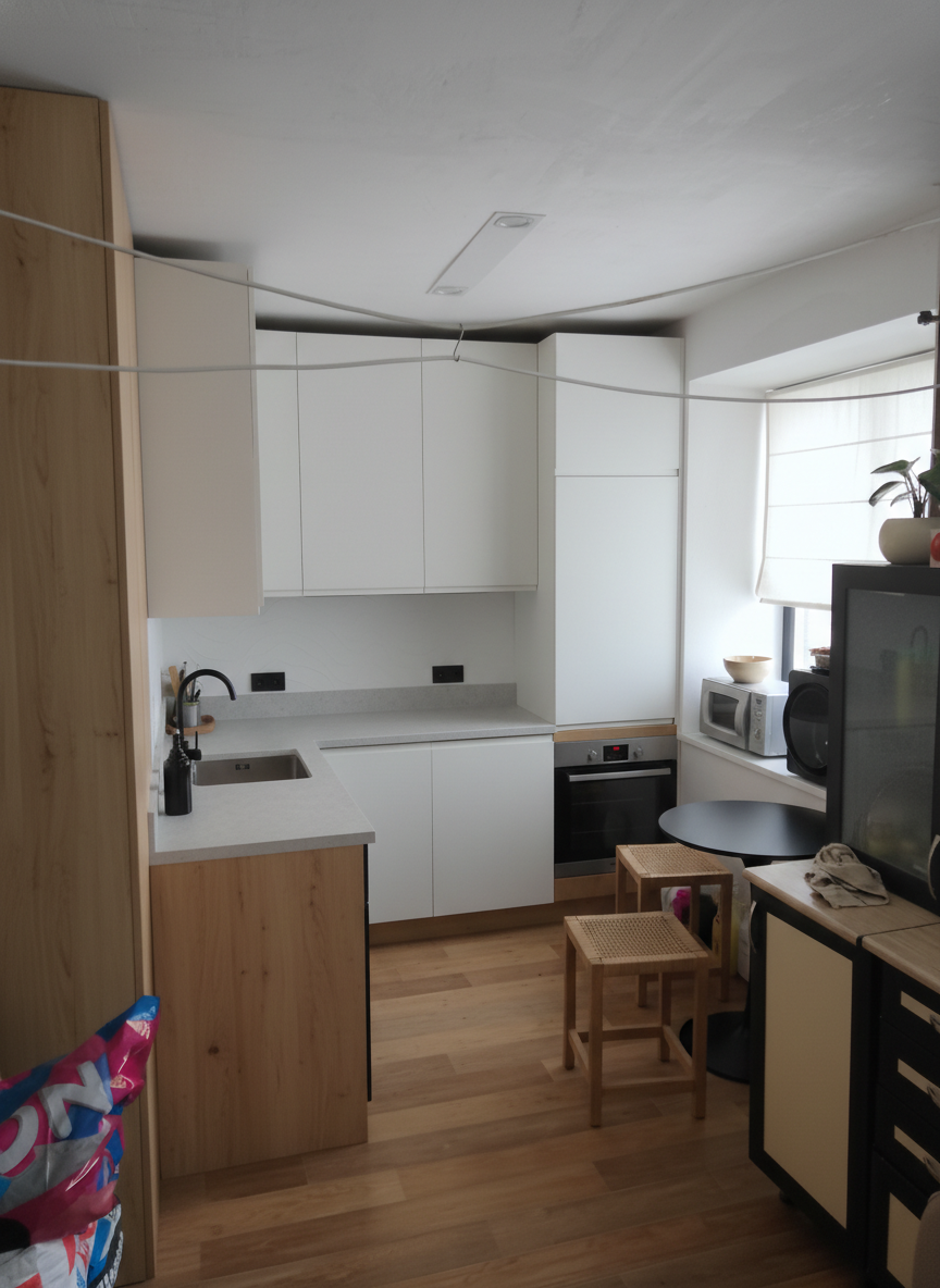 Дизайн кухни в стиле Japandi — фото интерьера от нейросети RoomGPT