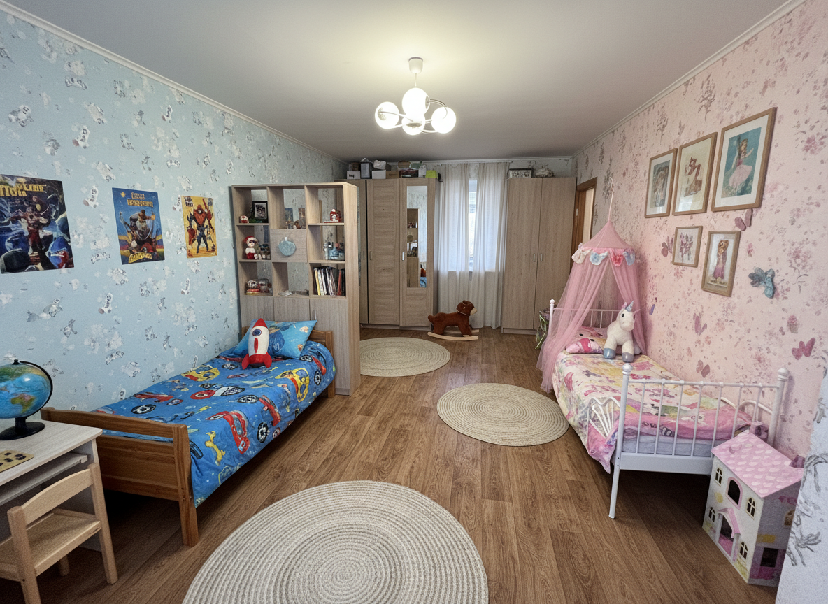 Дизайн детской в стиле Japandi — фото интерьера от нейросети RoomGPT