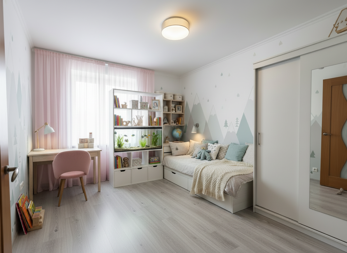 Дизайн детской в стиле Хюгге — фото интерьера от нейросети RoomGPT