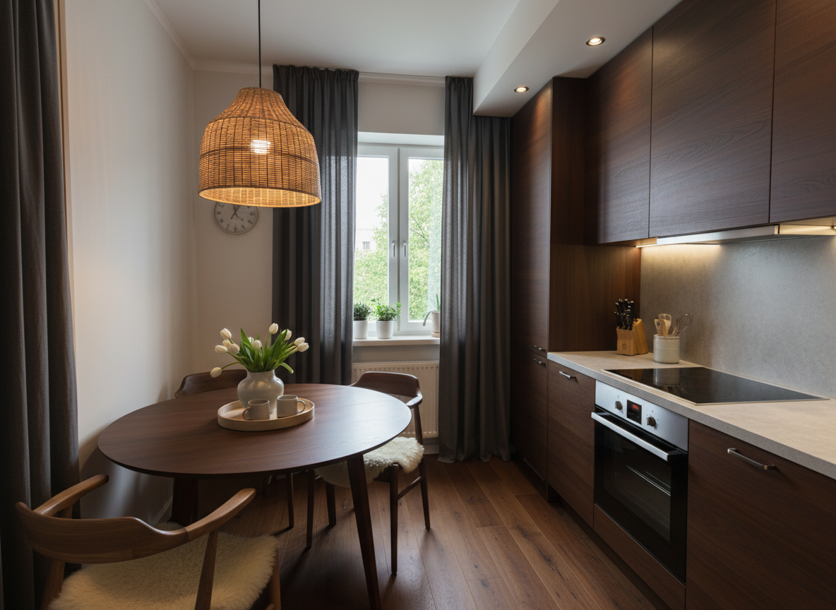 Дизайн кухни в стиле Контемпорари — фото интерьера от нейросети RoomGPT