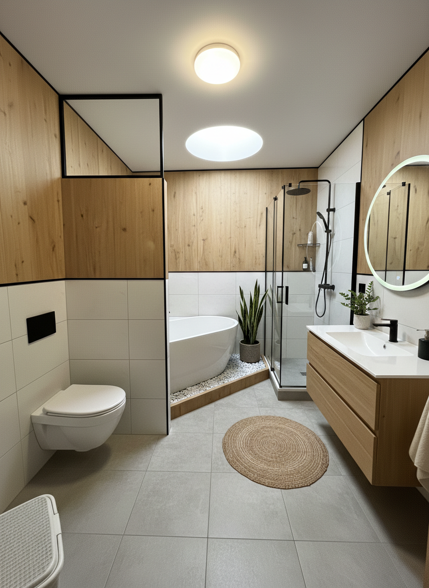 Дизайн ванной в стиле Британский — фото интерьера от нейросети RoomGPT