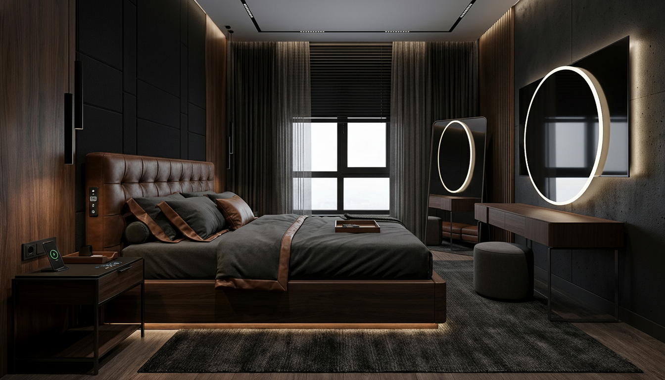 Дизайн спальни в стиле Эклектика — фото интерьера от нейросети RoomGPT