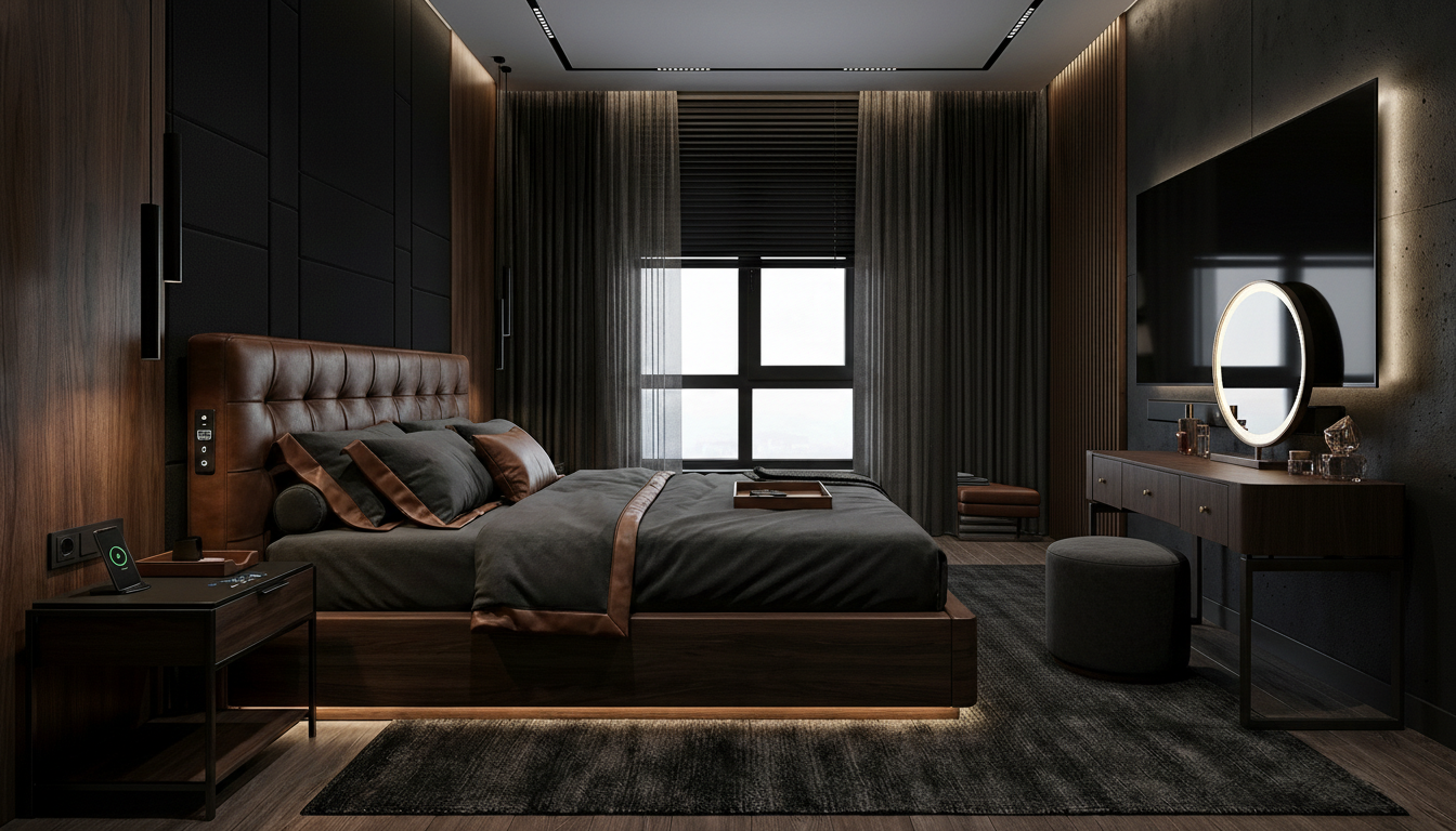 Дизайн спальни в стиле Эклектика — фото интерьера от нейросети RoomGPT