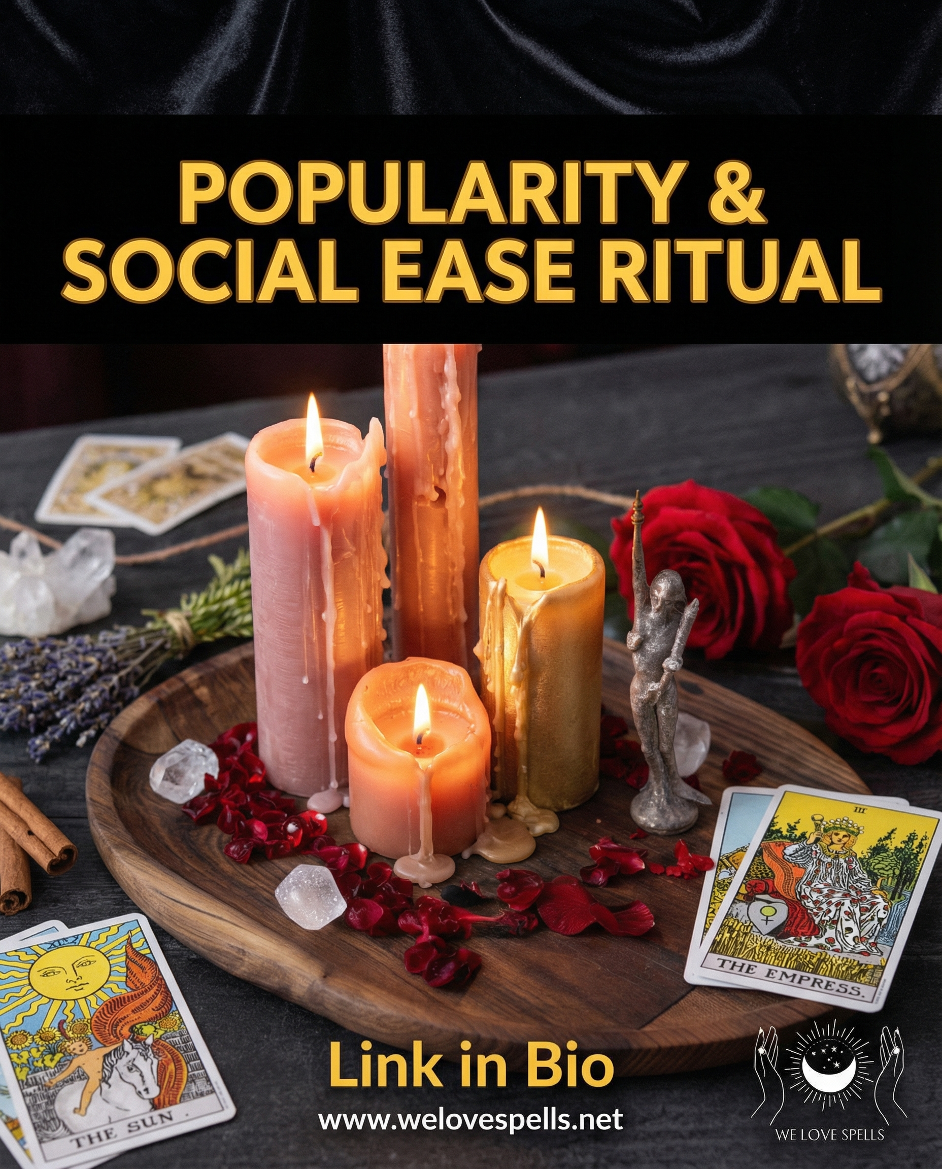 Popularity and social ease ritual magic spell illustration