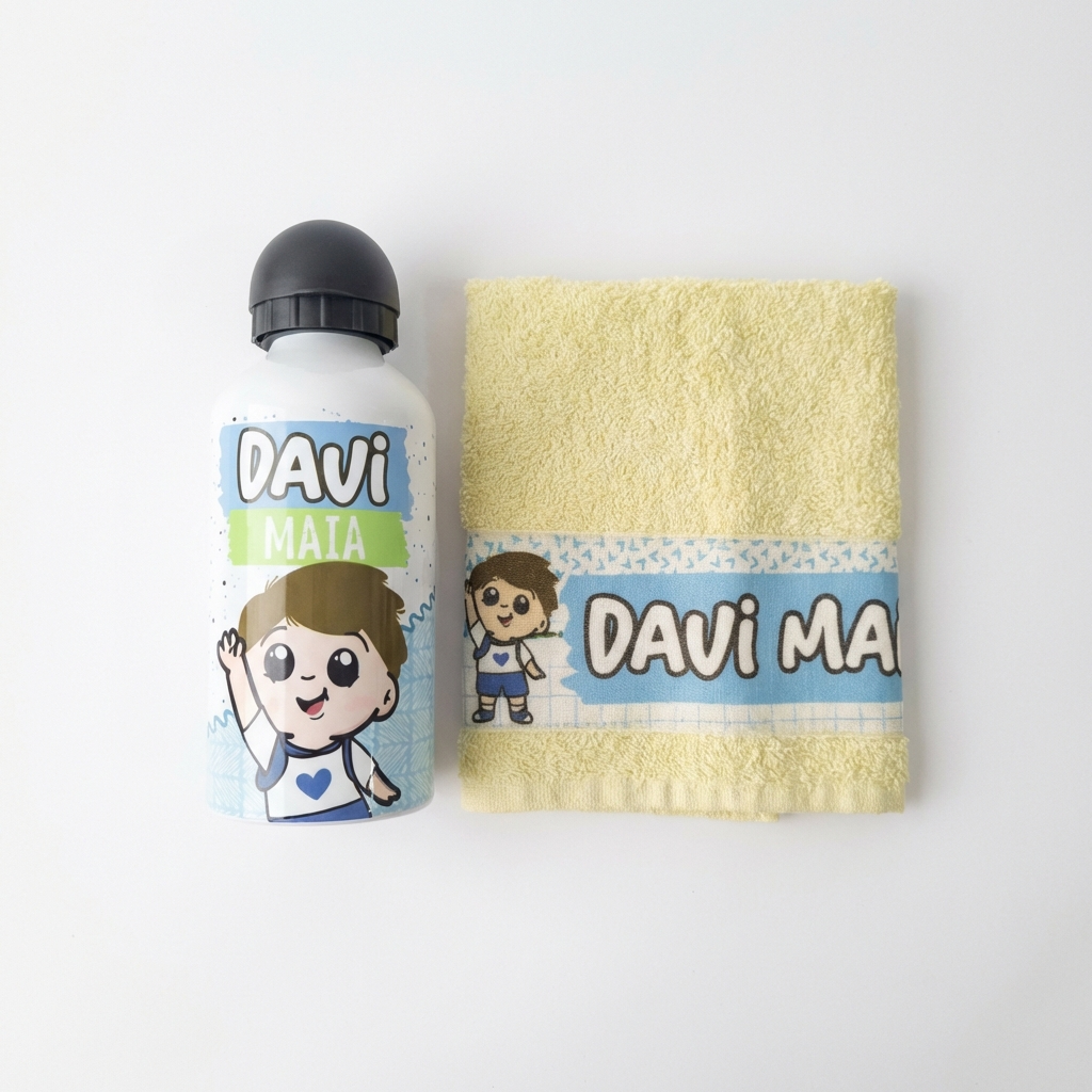 Voce e um fotografo profissional de e-commerce para Brasil. Use a imagem de referencia APENAS como referencia do PRODUTO (forma, proporcoes, textura, cores e acabamento). Nao copie o fundo/cenario da imagem de referencia. Preserve o produto fielmente. Nao redesenhe nem reinterprete o produto. Nao adicione nem remova partes do produto. Nao crie selos, badges, etiquetas ou elementos extras. Foto quadrada 1200x1200, ultra-realista, nitida, com iluminacao profissional e sombra natural. UMA FOTO UNICA, sem colagem, sem mosaico, sem multiplos quadros. Nao desenhe caixas de texto, banners ou placeholders; o texto sera aplicado depois. Sem pessoas, sem maos, sem textos gerados, sem marcas dagua, sem itens extras. Categoria: Infantil. Paleta: amarelo. Estilo do nicho: infantil, garrafa, toalha. Fundo branco puro #FFFFFF, iluminação neutra e foco técnico no produto sem elementos extras. Uso previsto: uso diario com praticidade. Paleta próxima a amarelo. Inclua referências visuais a infantil, garrafa, toalha. Nicho: Infantil/Bebe. Visual leve e amigavel, cores suaves e aspecto seguro. Evitar: sem excesso de cores, sem personagens licenciados. Fundo branco puro #FFFFFF, padrao catalogo